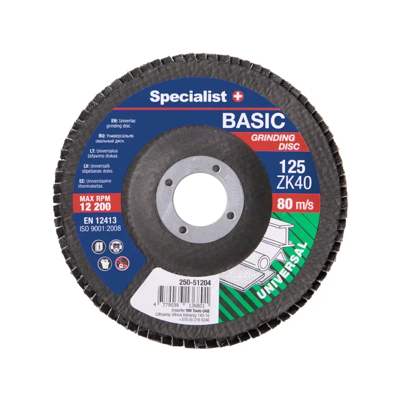 Specialist+ SPECIALIST+ vēdekļveida slīpēšanas disks BASIC ZK40, 125 mm 250-51204