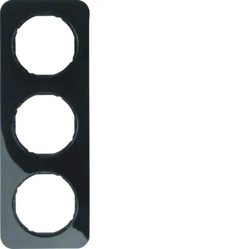 Berker Frame 3gang, R.1, black glossy 10132145
