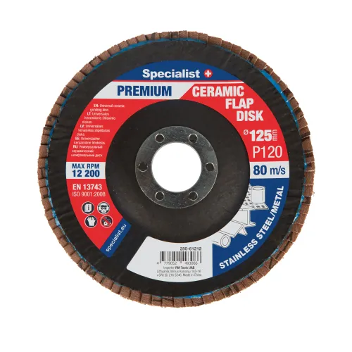 Specialist+ Atlokšņu slīpēšanas disks 125 mm, P120, Keramiskais 250-61212