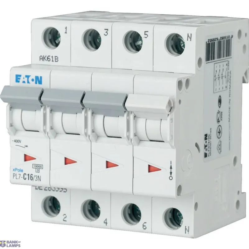 EATON PL7-C16/3N Miniature circuit breaker (MCB), 16 A, 3p+N 263995
