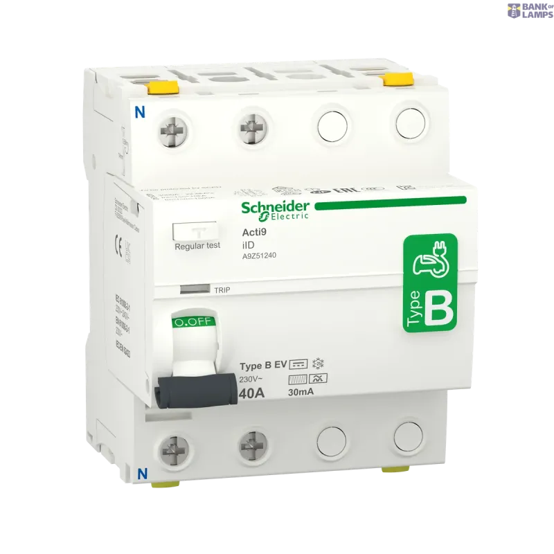 Schneider Electric Residual Current Circuit Breaker Acti9 iID, 2P, 40 A, 230 V A9Z51240