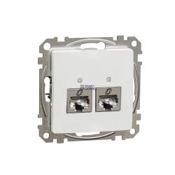 Schneider Electric SDD111462S — rozete Outlet Sedna Design & Elements CAT, STP, RJ45, Cat 6, White, Double DATA Outlet, Sedna Design & Elements