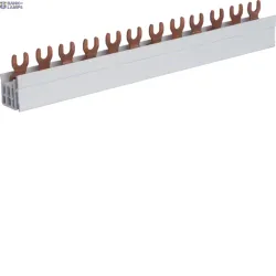Hager KDN363A — Busbar Insulated, 3P, 63 A fork 10 mm², 12M