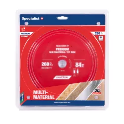 Griešanas disks 260x84Tx30mm, Multimaterial PREMIUM, SPECIALIST+ Griešanas disks 260x84Tx30mm, Multimaterial PREMIUM, SPECIALIST+