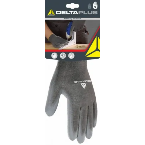 Delta Plus Cimdi, adīti, poliestera PU plaukstas pārklājums. 8, Delta VE702PG_8