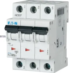 EATON 286591 — PL6-B25/3 автоматический выключатель (MCB), 25 A, 3p, characteristic: B EATON 286591 — PL6-B25/3 автоматический выключатель (MCB), 25 A, 3p, characteristic: B