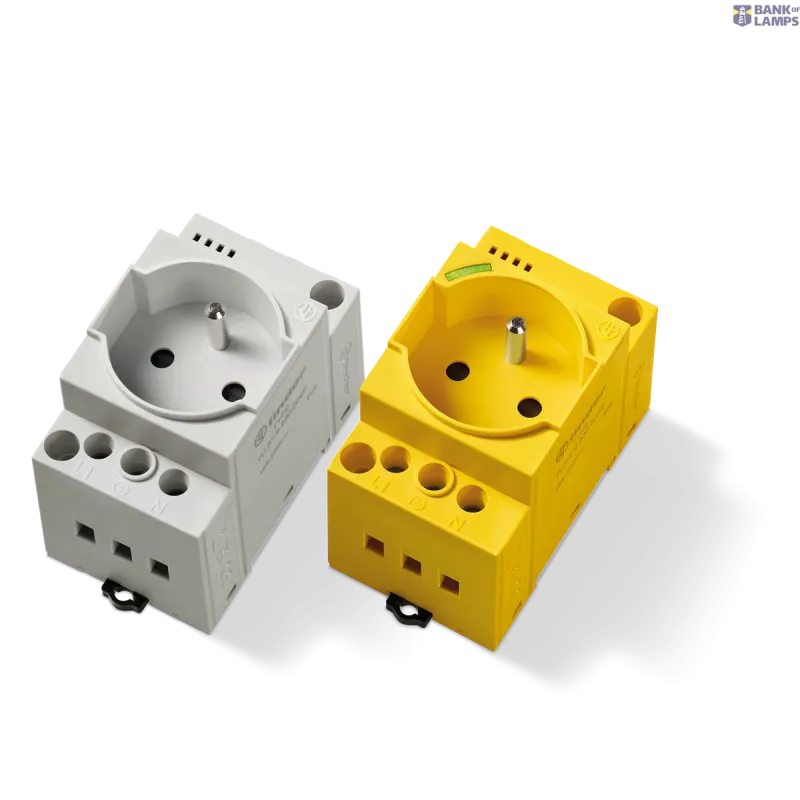 FINDER Modular Socket DIN Rail Yellow 230V 16A LED 7U0182300012