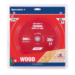 Griešanas disks 260x36Tx30mm, Wood PREMIUM, SPECIALIST+ Griešanas disks 260x36Tx30mm, Wood PREMIUM, SPECIALIST+
