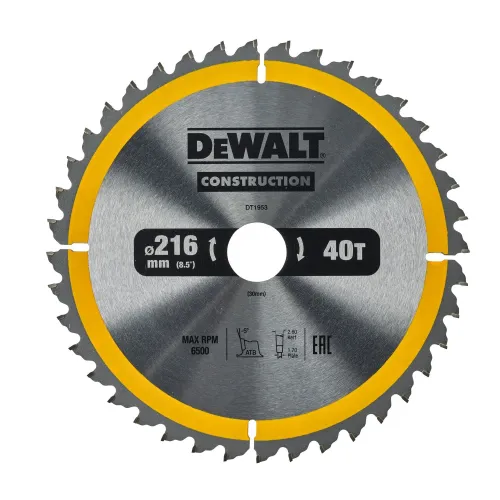 DeWalt Koka griešanas disks 216x30x40T, DeWALT 26-5-DT1953