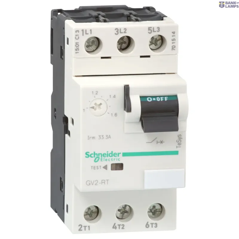 Schneider Electric Motor Protection Circuit Breaker TeSys GV2, 3P, 6 A, 0.75 GV2RT06