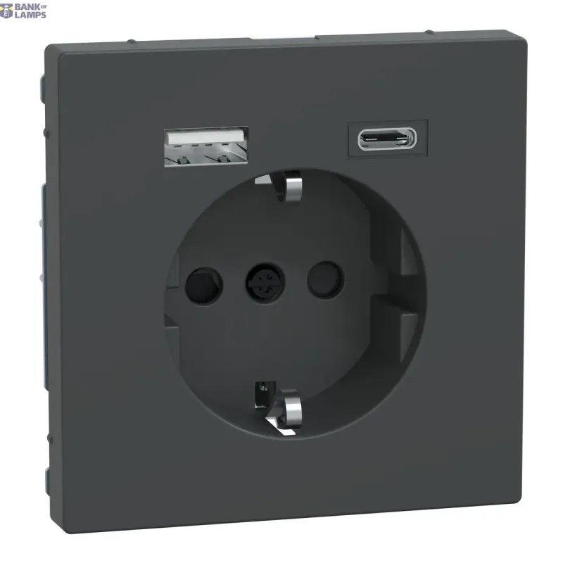 Schneider Electric Socket Outlet Merten System D, 3 A, Merten, Schu SO W USB MTN2367-6034