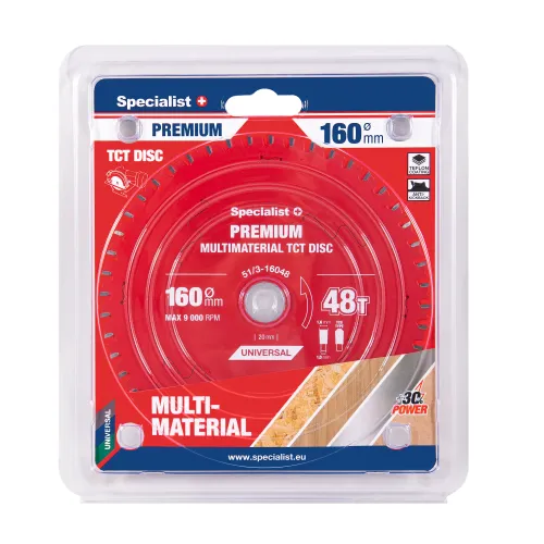 Specialist+ Griešanas disks 160x48Tx20mm, Multimaterial PREMIUM 51-3-16048