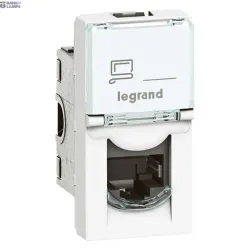 Legrand 076561 — RJ45 розетка Mosaic 1 Module, Cat 6, UTP, White, IP20