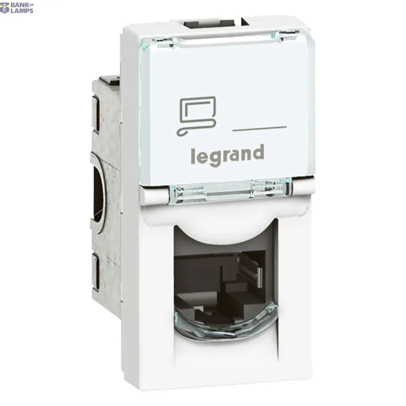 Legrand RJ45 Socket Mosaic 1 Module, Cat 6, UTP, White, IP20 076561
