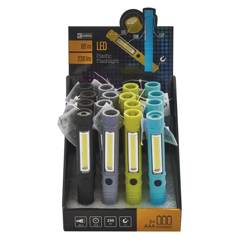 EMOS Lukturītis LED 3W + 1LED, 230lm, ar magnētu, EMOS P3897