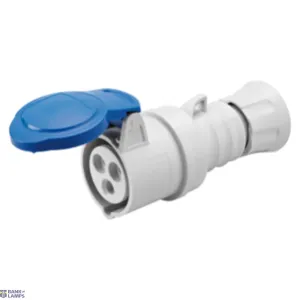 GEWISS GW62004H — Straight Connector Ip44/ip54, 2p+e 16a 200-250v 50/60hz, Blue, 6h, Screw Wiring