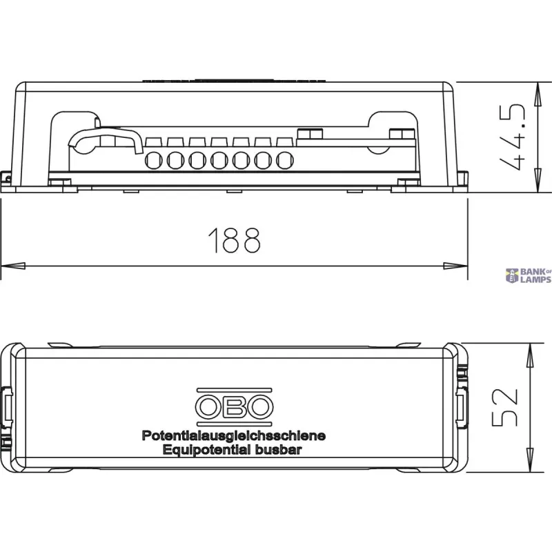OBO Bettermann 1809 A Equipotential busbar for outdoor use 50x5mm 5015111