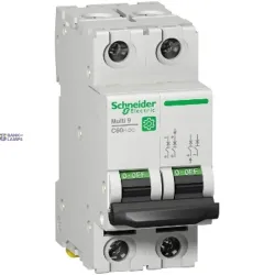 Schneider Electric M9U21206 — Miniature Circuit Breaker Multi9 C60H-DC, 2P, 6 A, C Curve, 500 V DC, 20 kA Schneider Electric M9U21206 — Miniature Circuit Breaker Multi9 C60H-DC, 2P, 6 A, C Curve, 500 V DC, 20 kA