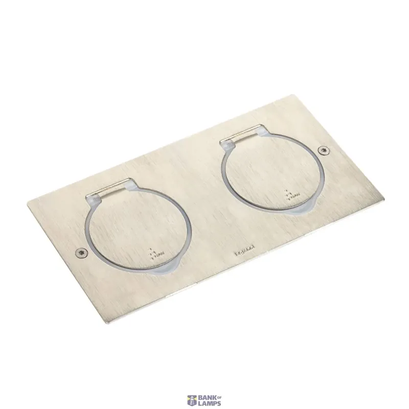 Legrand Rectangular Double-Gang Floor Socket Cover Plate Stainless 089702