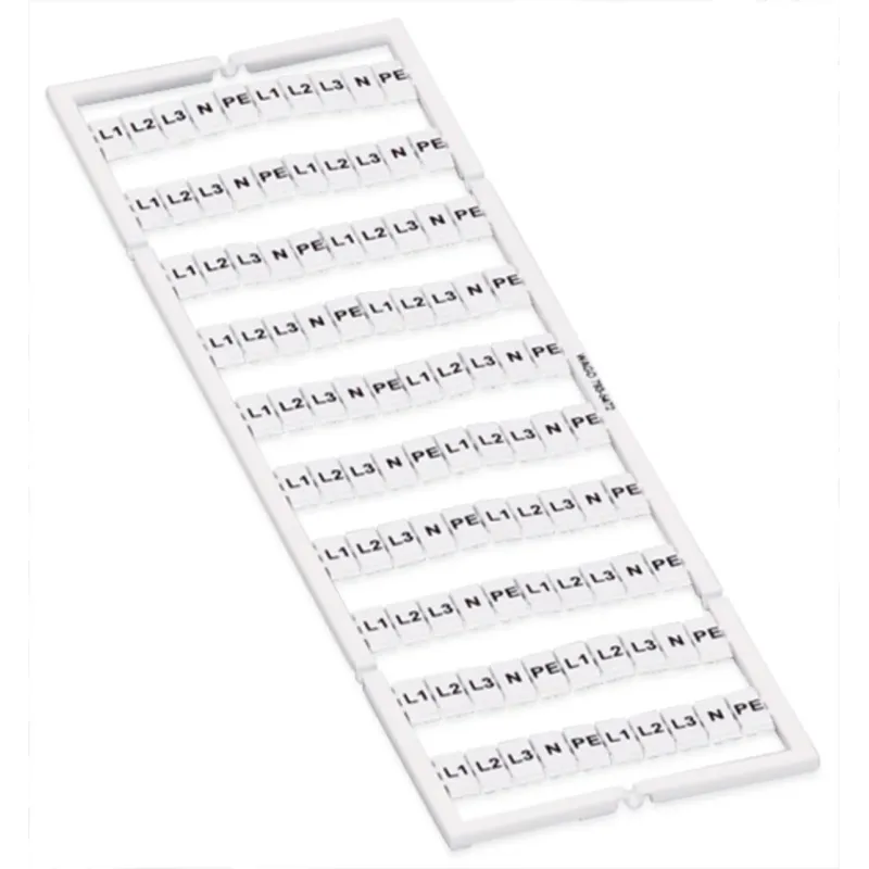 WAGO WMB Marking Card White, L1, L2, L3, N, PE, L1, L2, L3, N 793-5472