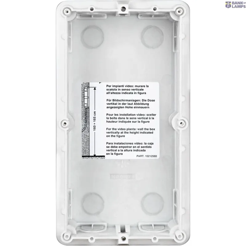 BTicino Flush-Mounting Box Sfera 2 Modules, 117.5×214×45mm 350020