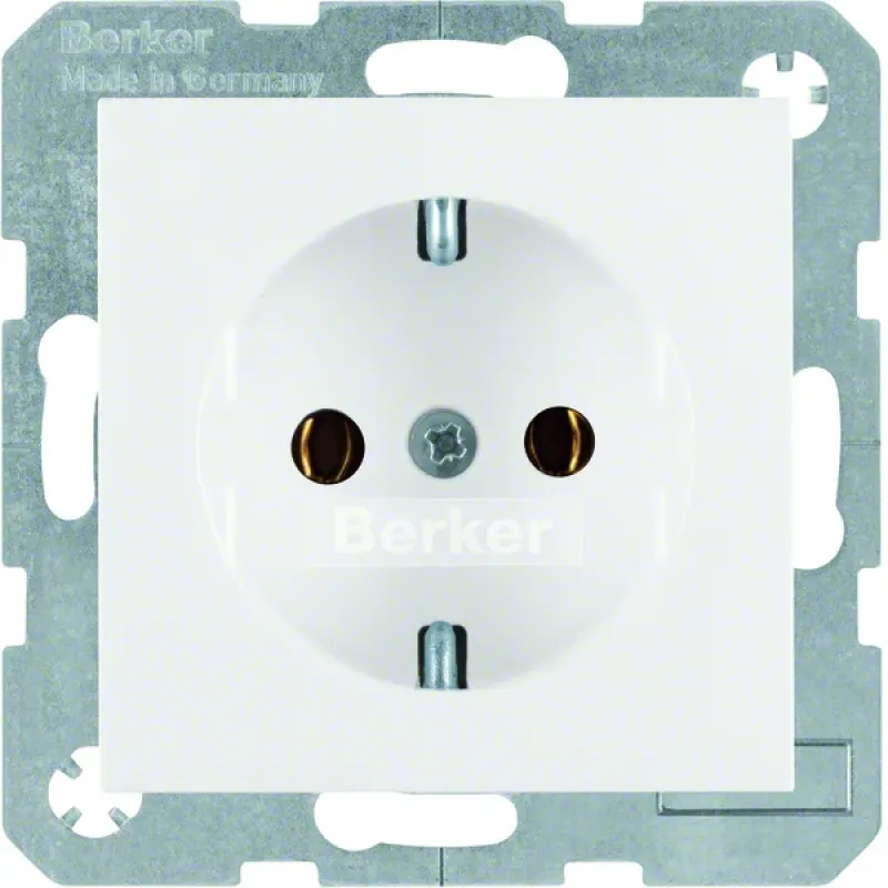 Berker SCHUKO Socket outlet S.1/B.3/B.7, Polar White glossy 47438989