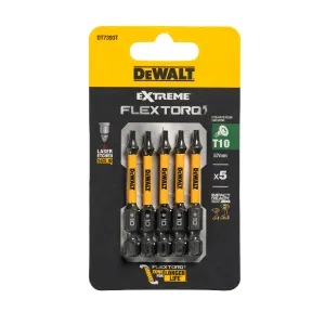 FLEXTORQ skrūvgriežu uzgaļi T10 57 mm, DeWALT, 5 gab. FLEXTORQ skrūvgriežu uzgaļi T10 57 mm, DeWALT, 5 gab.