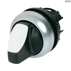 EATON 216833 — M22-WLK3-W Illuminated selector switch actuator, RMQ-Titan, With thumb-grip, momentary, 3 positions, White, Bezel: titanium EATON 216833 — M22-WLK3-W Illuminated selector switch actuator, RMQ-Titan, With thumb-grip, momentary, 3 positions, White, Bezel: titanium