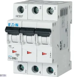 EATON 286593 — PL6-B40/3 автоматический выключатель (MCB), 40 A, 3p, characteristic: B EATON 286593 — PL6-B40/3 автоматический выключатель (MCB), 40 A, 3p, characteristic: B