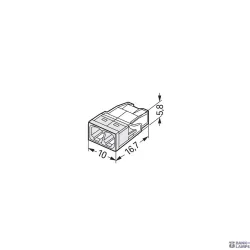 WAGO 2273-202 — Push Wire® savienojuma klemme 2-Conductor, Max. 2.5 mm², White Cover, For Solid Conductors WAGO 2273-202 — Push Wire® savienojuma klemme 2-Conductor, Max. 2.5 mm², White Cover, For Solid Conductors