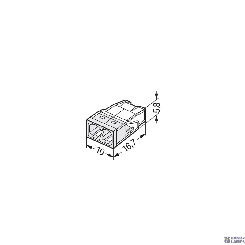 WAGO Push Wire® Splicing Connector 2-Conductor, Max. 2.5 mm² 2273-202