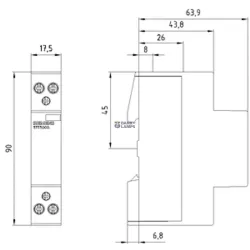 Siemens 5TT5810-0 — Insta contactor with 2 NO contacts Contact for 230 V AC, 400V 25A Control 230
