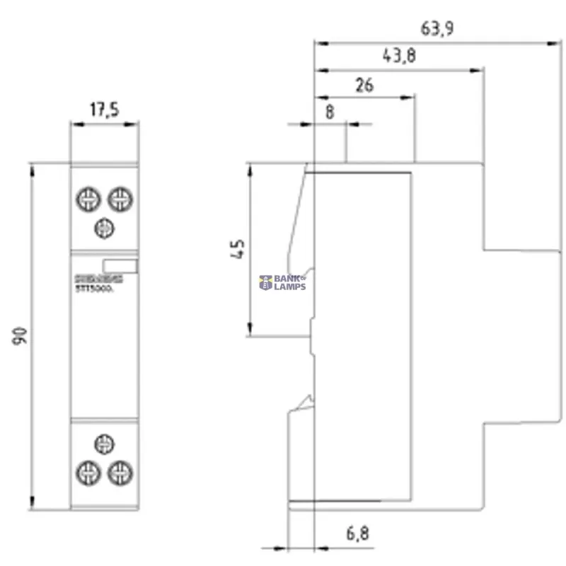 Siemens Insta contactor with 2 NO contacts Contact for 230 V AC 5TT5810-0