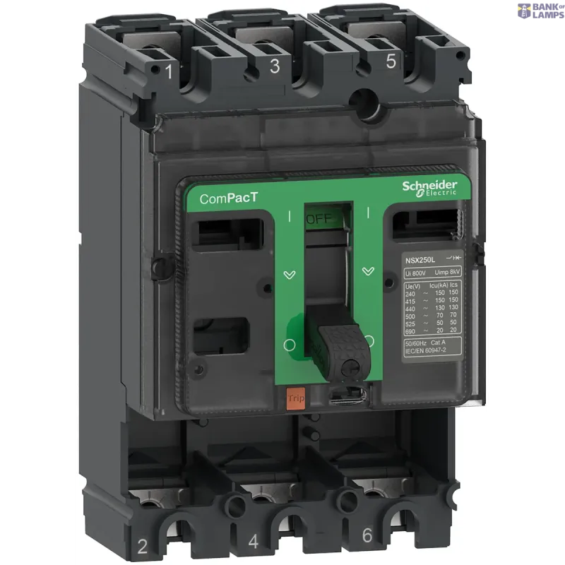 Schneider Electric Circuit Breaker Basic Frame ComPact NSX NSX250F, 3P, 36kA C25F3