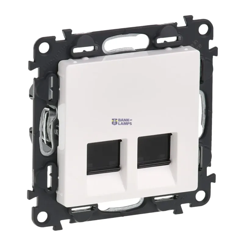 Legrand Double Socket Outlet Valena Life IP21, RJ45, CAT6, RAL 753143
