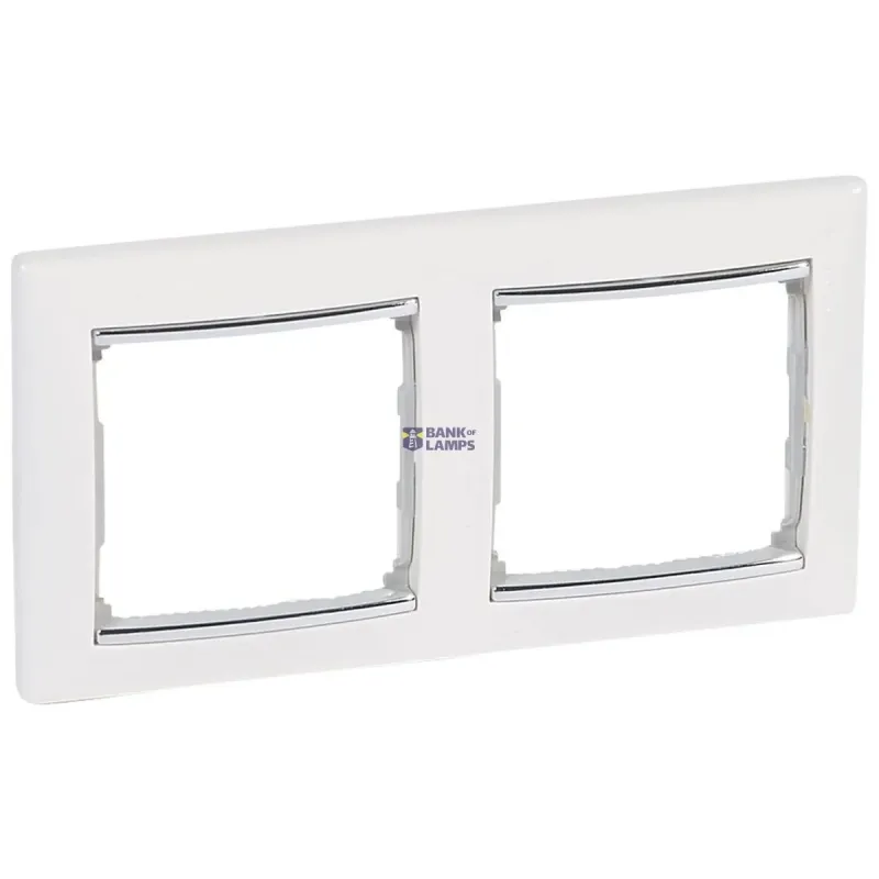 Legrand Cover Frame 2 Gang, White, 2P, IK04, Plastic 770492