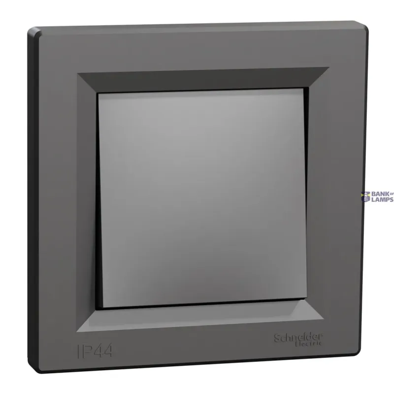 Schneider Electric Switch Asfora, 1P, Screwless Terminals, IP44, Anthracite EPH0400471