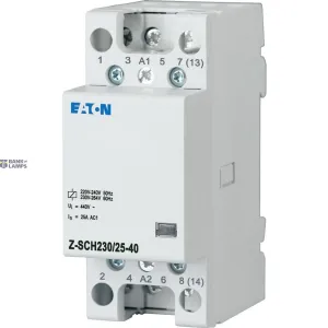 EATON 248847 — Z-SCH230/25-40 Installation contactor, 230VAC/50Hz, 4N/O, 25A, 2HP