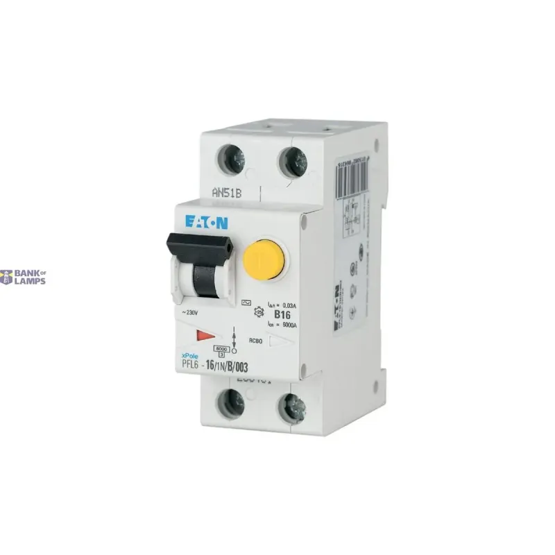 EATON PFL6-16/1N/B/003 RCD/MCB combination, 16 A, 30 mA, MCB trip 286431