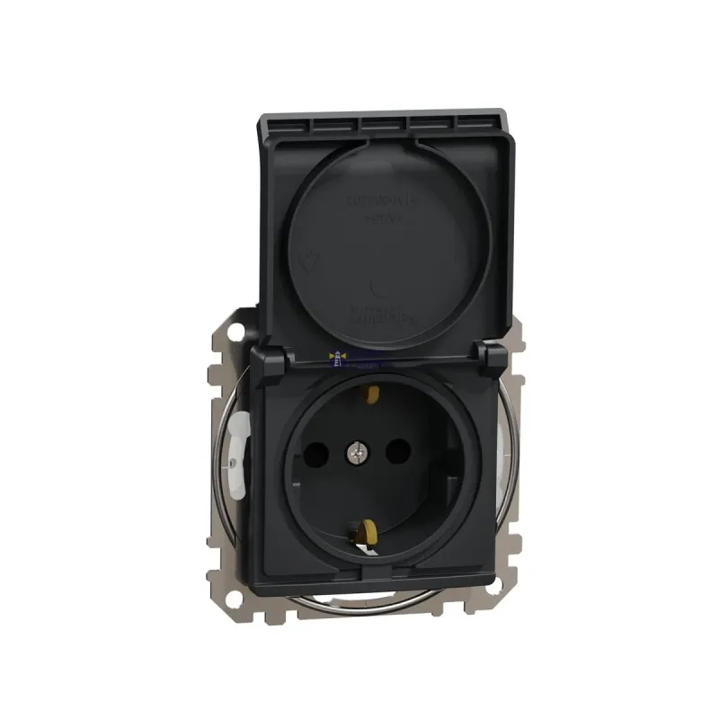 Schneider Electric Socket Outlet Sedna Design & Elements, Anthracite, Side SDD214024