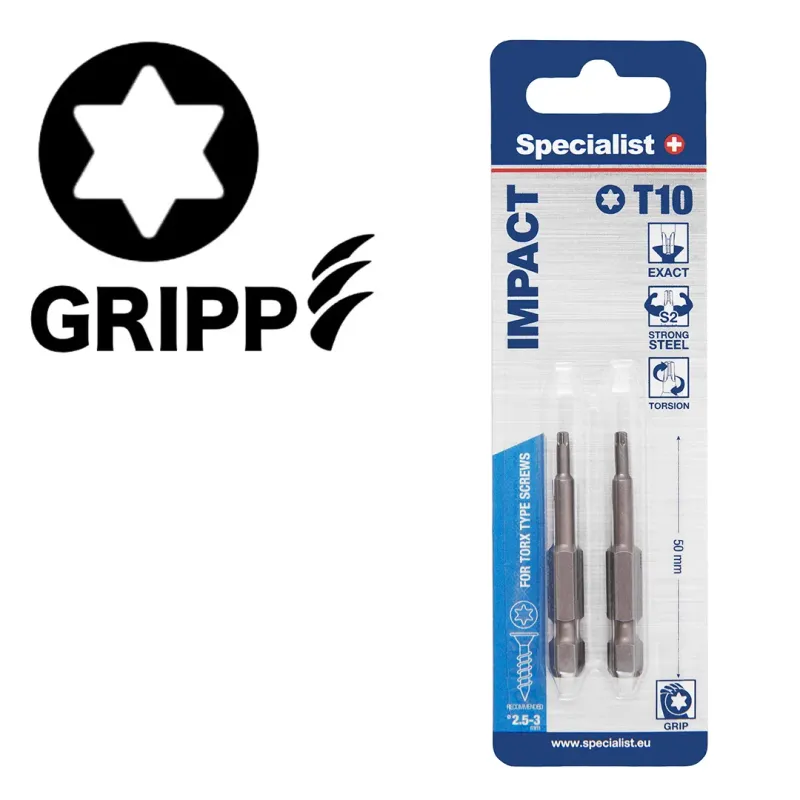 Specialist+ SPECIALIST+ uzgalis TORX GRIP T10, 50 mm, 2 gab. 24-2-067