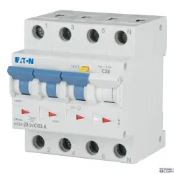 EATON 120681 — mRB4-20/3N/C/03-A RCD/MCB combination, 20 A, 300 mA, MCB trip characteristic: C, 3p+N, RCD trip characteristic: A EATON 120681 — mRB4-20/3N/C/03-A RCD/MCB combination, 20 A, 300 mA, MCB trip characteristic: C, 3p+N, RCD trip characteristic: A