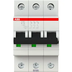 ABB 2CDS253001R0105 — S203-B10 Miniature Circuit Breaker - 3P - B - 10 A