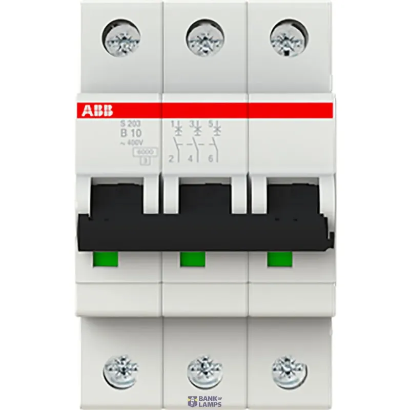 ABB S203-B10 Miniature Circuit Breaker - 3P - B - 10 A 2CDS253001R0105