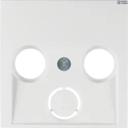 Berker 12038989 — Antenna socket Centre plate 2-/3-hole socket, S.1/B.3/B.7, Polar White glossy