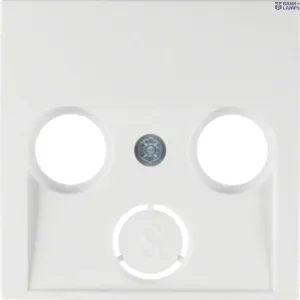 Berker 12038989 — Antenna socket Centre plate 2-/3-hole socket, S.1/B.3/B.7, Polar White glossy Berker 12038989 — Antenna socket Centre plate 2-/3-hole socket, S.1/B.3/B.7, Polar White glossy