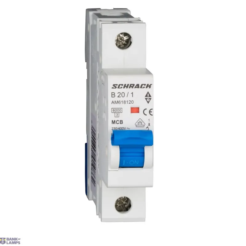 SCHRACK Miniature Circuit Breaker AMPARO 6kA, B 20A, 1P AM618120--