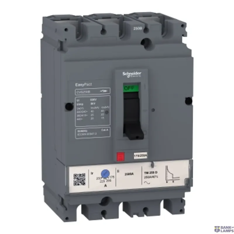 Schneider Electric Circuit Breaker EasyPact CVS CVS100B, 3P, 25kA, 415V AC LV510307