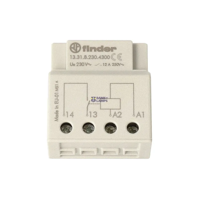 FINDER Monostable Relay switch Box Mount, 1NO, 12A, 230VAC 133182304300