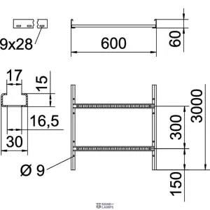OBO Bettermann 6209618 — LCIS 660 3 FS Cable ladder perforated rung, welded 60x600x3000 OBO Bettermann 6209618 — LCIS 660 3 FS Cable ladder perforated rung, welded 60x600x3000